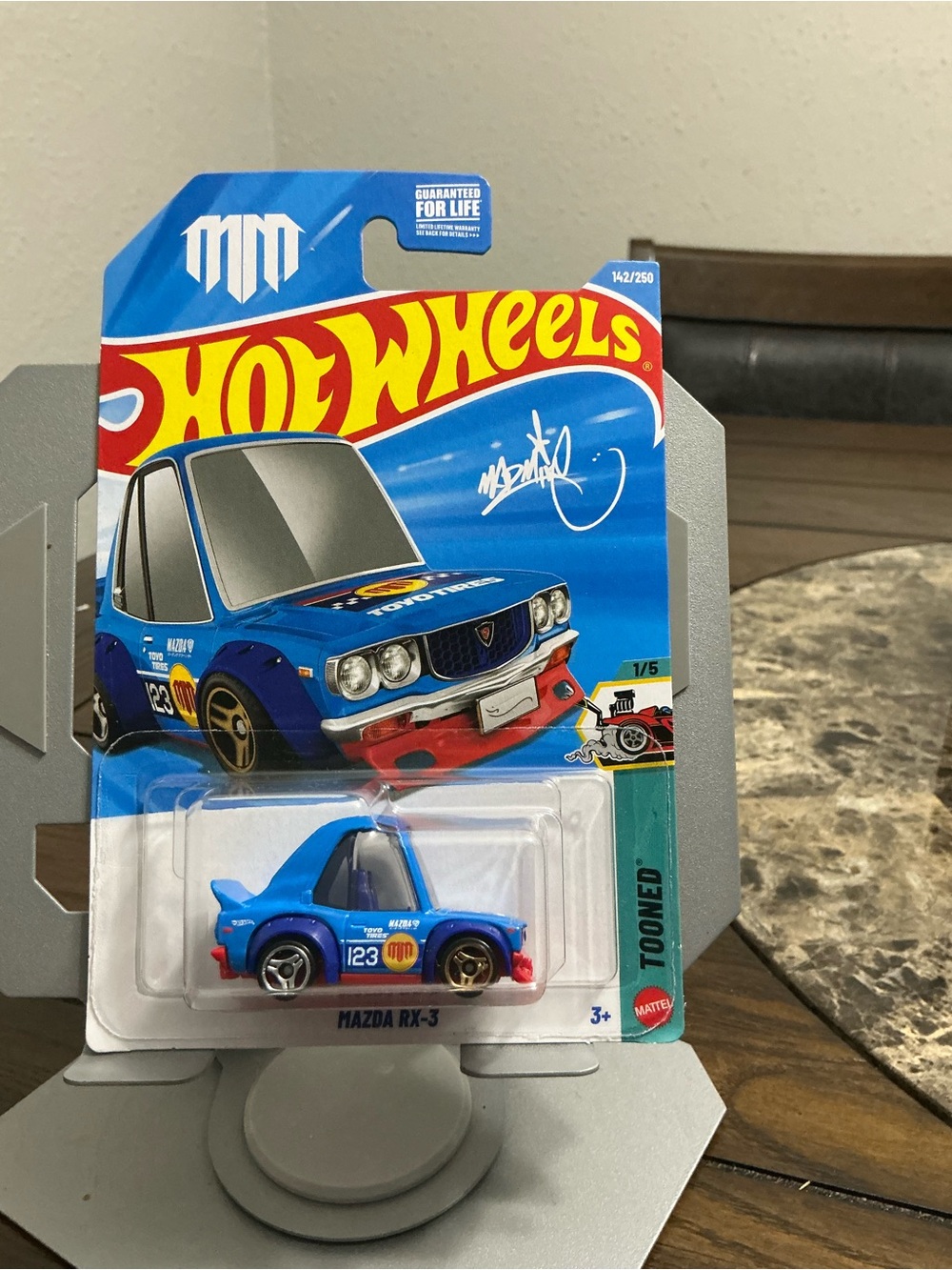 Hot Wheels Blue Mazda RX-3 Toy Car - Collectible Die-Cast